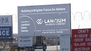 Lancium sign reading Building a Brighter Future for Abilene